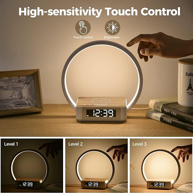 New cross-border eye-protecting desk lamp, wake-up ambient light, wireless charging for mobile phones, alarm, bedside lamp, multi-functional night light Application Scenario