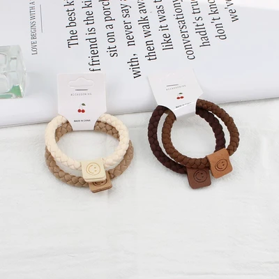 2 Pieces Of Braided Hair Band High Elastic Thick Rubber Band Women's Hair Rope Hair Accessories Wholesale