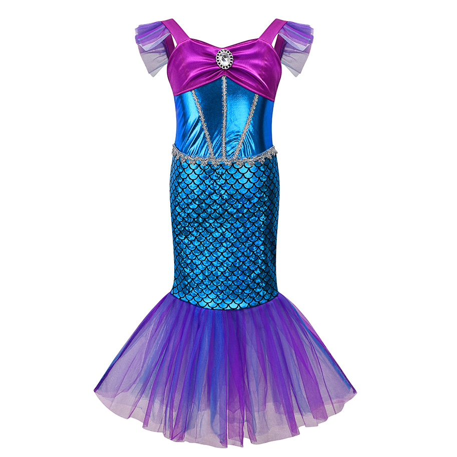 Children's Christmas, mermaid, Halloween, popular European and American children's clothing, mermaid princess dress, mermaid dress Item Picture
