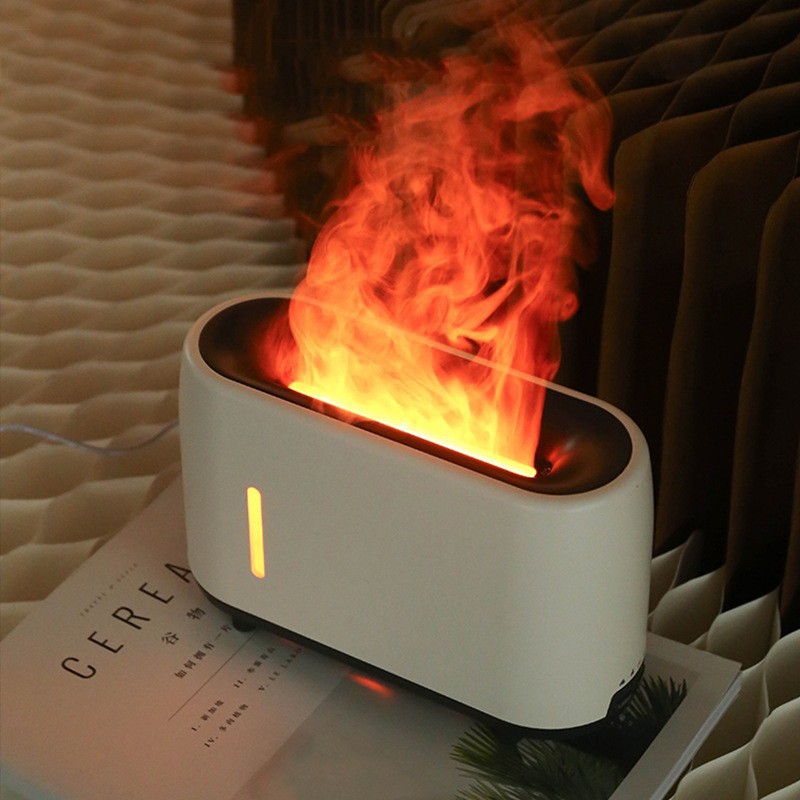 Cross-border ultrasonic remote control seven-color flame humidifier, flame aroma diffuser, essential oil diffuser, fragrance sprayer, ambient light Item Picture