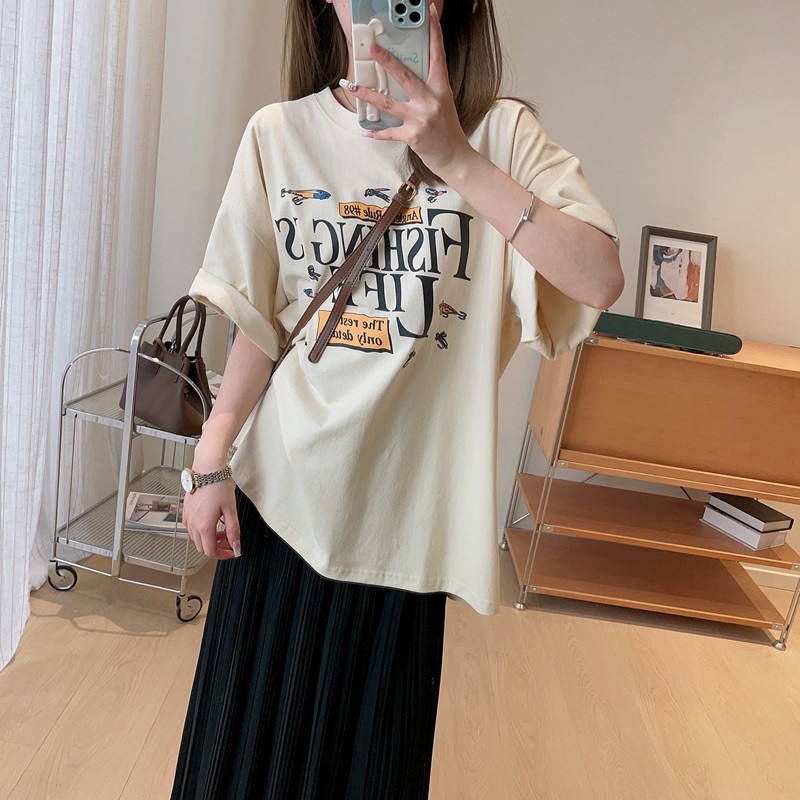 美式复古风字/oversize/T恤女细节图