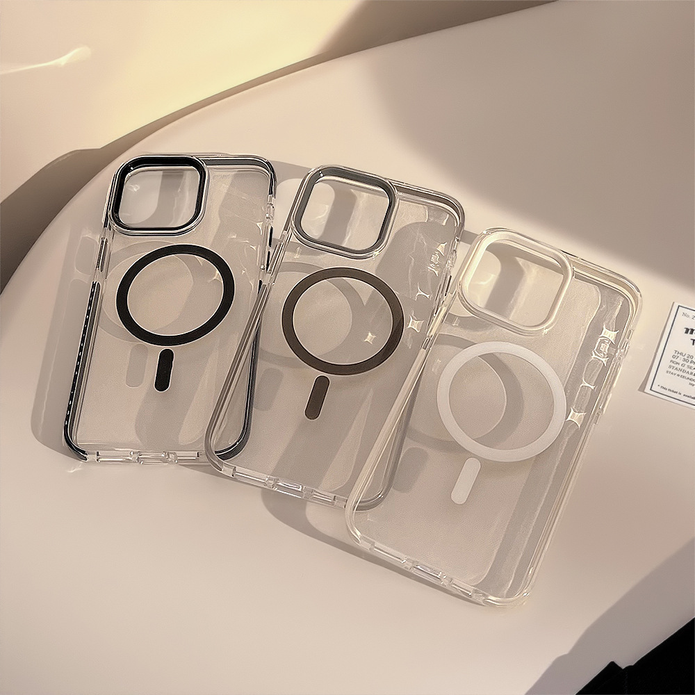 Solid color magnetic 17Promax high-end iPhone case 16 applicable 13 anti-drop frame 12 Soft 11 transparent Specification image