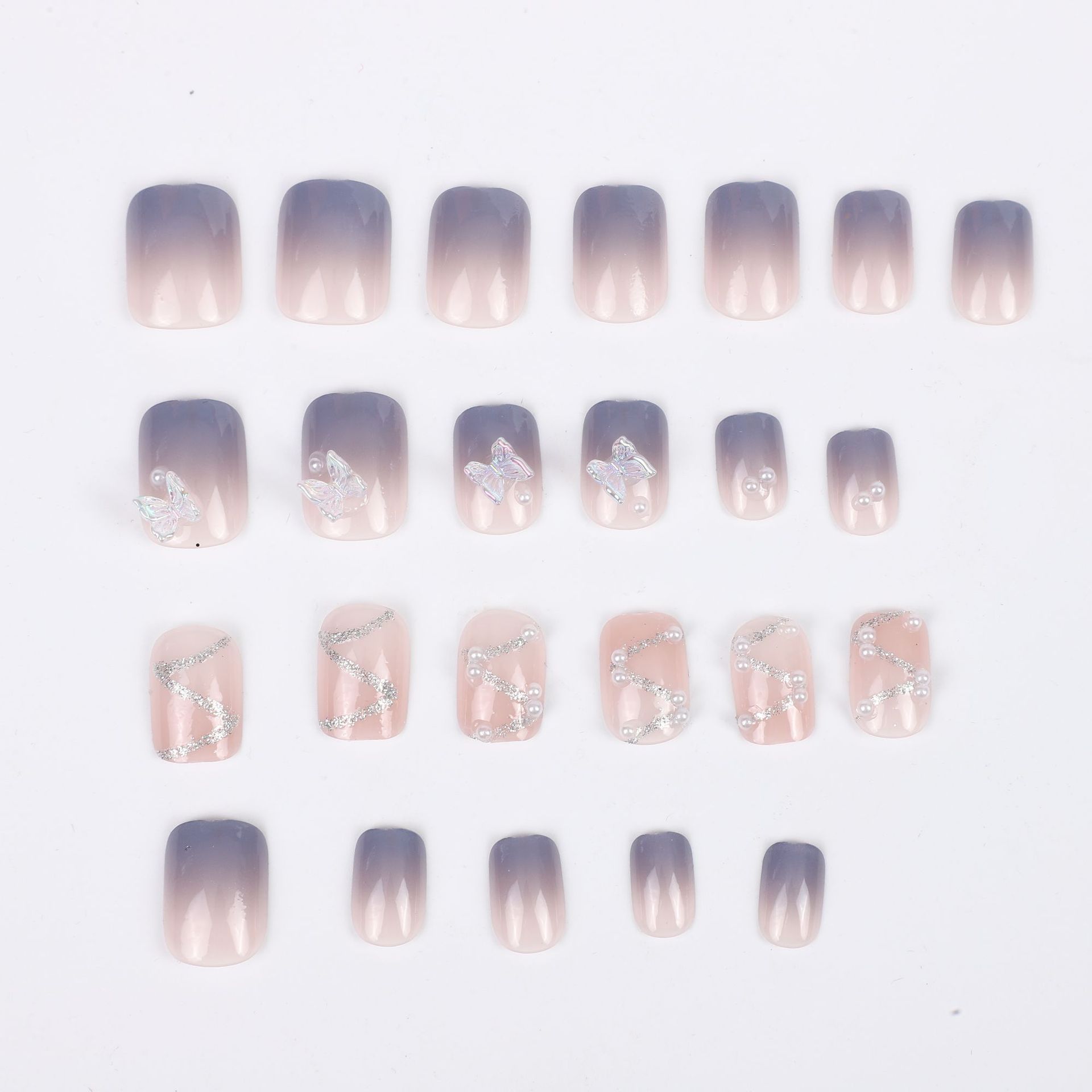 Nail patches, false nails, 2024 new style whitening nail patches, popular wearable nail patches, wearable detachable nail patches Item Picture