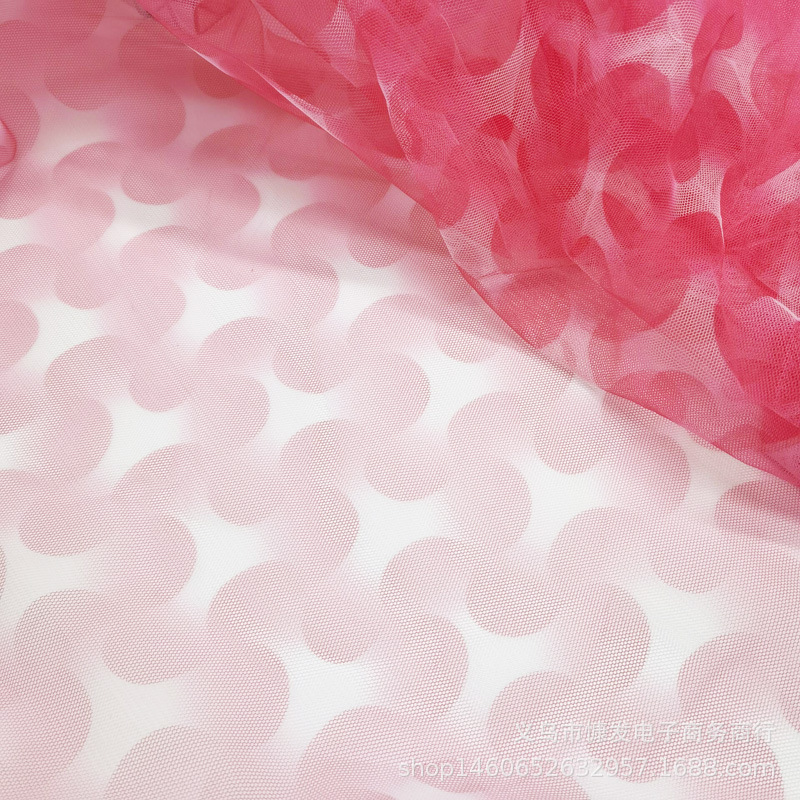 36A gradient mesh fabric, hexagonal mesh fabric, rainbow digital printed chiffon skirt clothing fabric Specification image