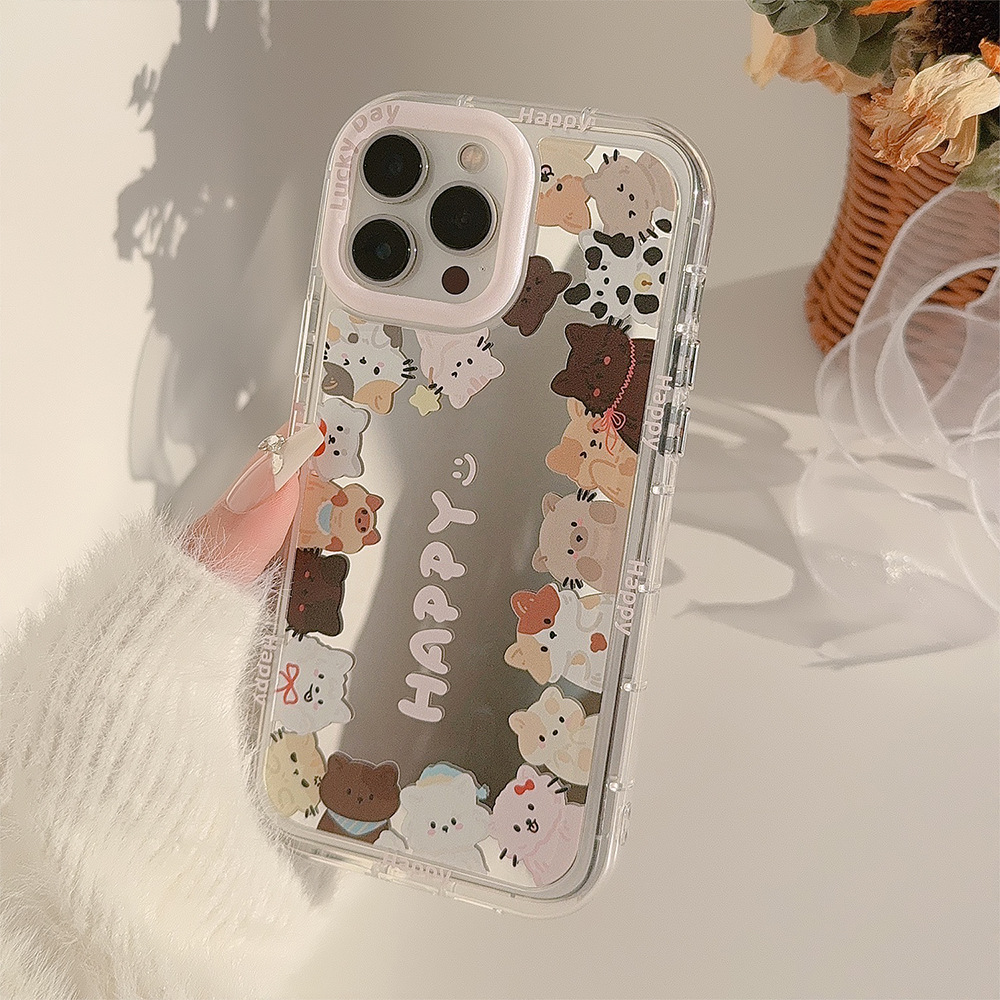 Mirror-like ins cute cat, suitable for 16Pro Max, iPhone 15, iPhone17, Korean style 12 lanyard 11 Specification image