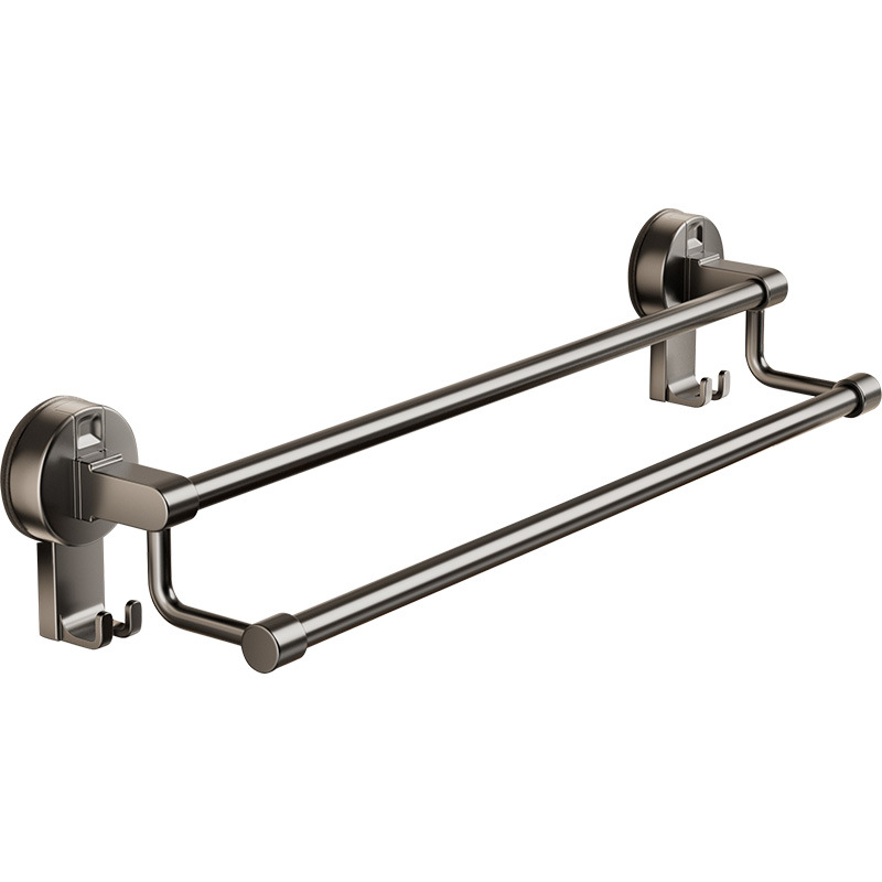 Toallero con ventosa toallero sin perforación toallero de baño toallero de baño toalla de baño montaje en la pared soporte de almacenamiento de barra simple doble Item Picture