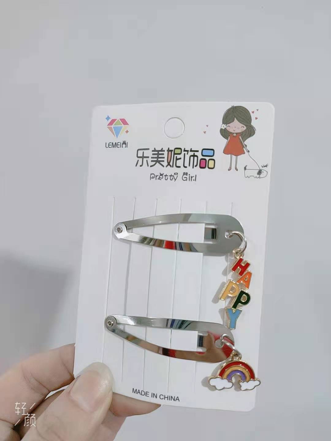 N3333 glossy two pendants, BB clips, duck clips, hair clips, hair accessories, Japanese and Korean accessories, 2-yuan store wholesale supply Specification image