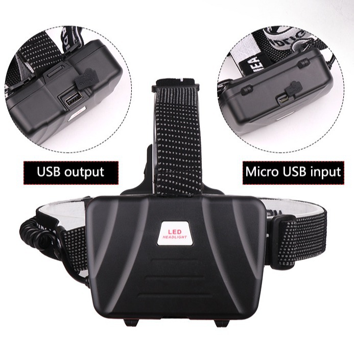 The new cross-border XHP70 telescopic zoom headlamp, USB charging, battery level display, large lens XHP70 strong headlamp Application Scenario