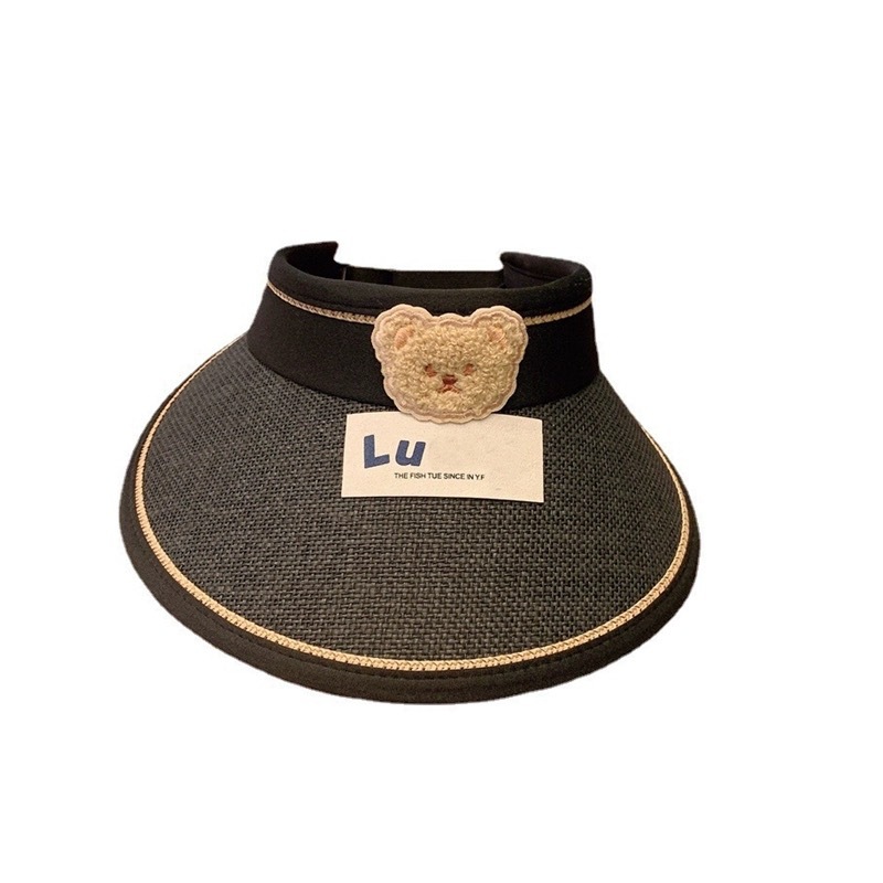 Children's Sun Hat Bear Summer Outdoor Sun Hat With Empty Top And Large Brim Can Be Folded To Protect Against Ultraviolet Rays Item Picture