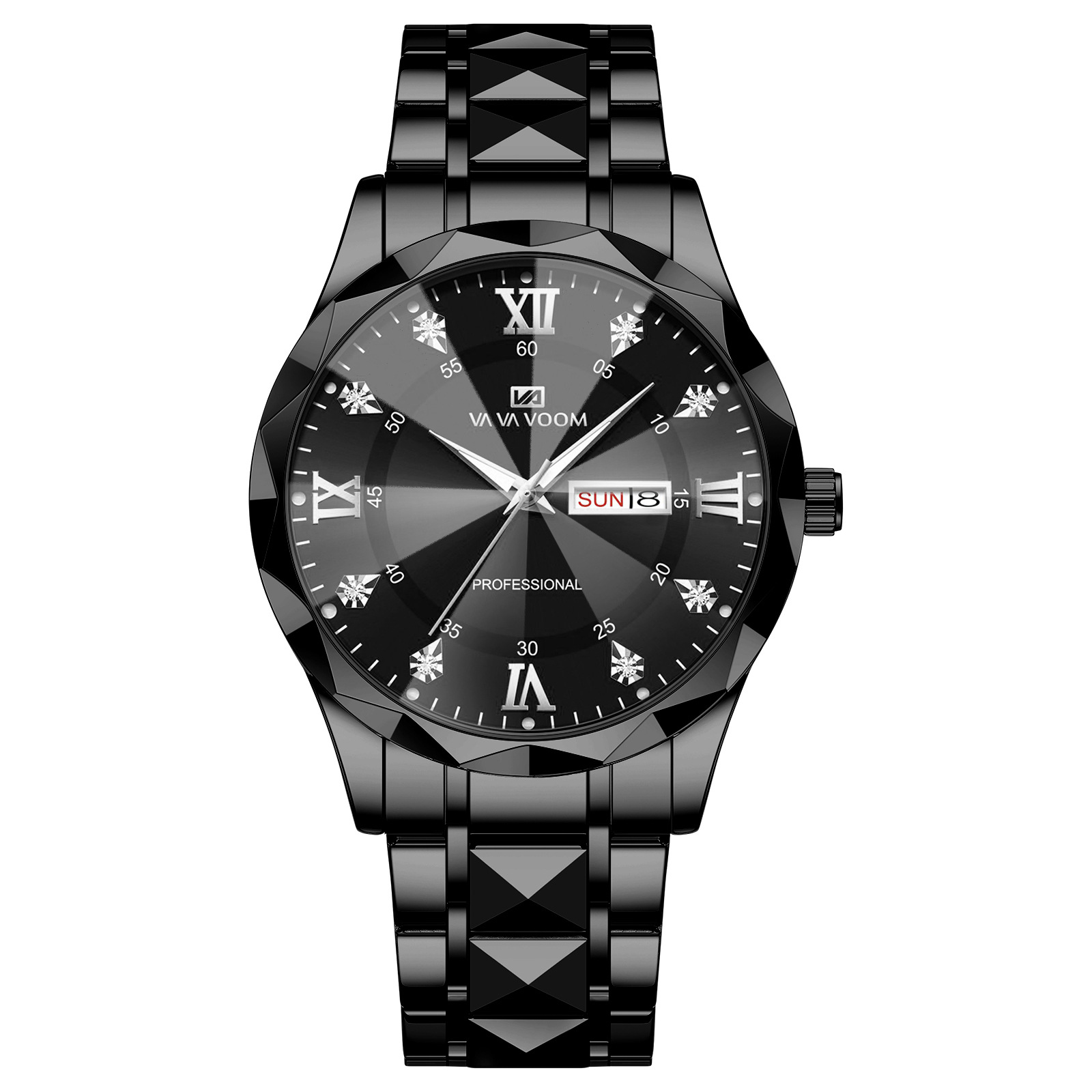 VAVAVOOM brand men's waterproof and fashionable diamond-shaped dial design business cross-border men's wristwatch factory wholesale Item Picture