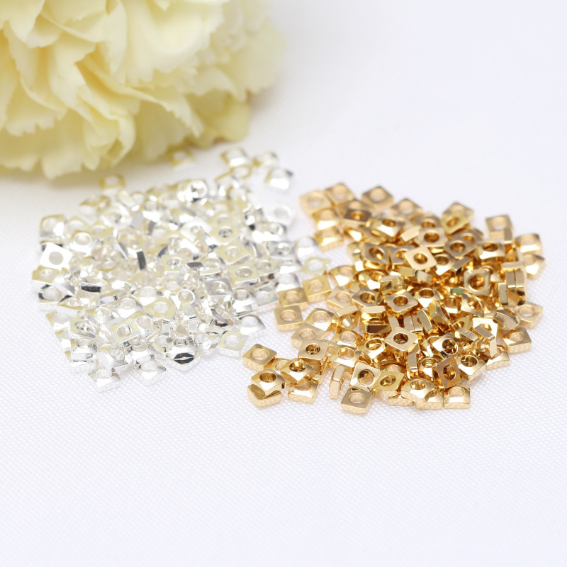 Diy Jewelry Accessories Small Square Broken Silver Partition Copper Plated Gold Pearl Broken Silver Chain Broken Silver Beaded Accessories Application Scenario