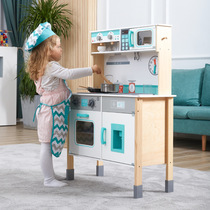 Children's wooden simulation kitchen toy boys and girls over every kitchen cabinet cooking stove set parent-child interaction