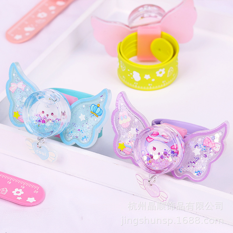 Cartoon Wings Quicksand Patter Ring Into Oil Rotating Bracelet Cartoon Bracelet Children's Patting Ring Pendant Gift