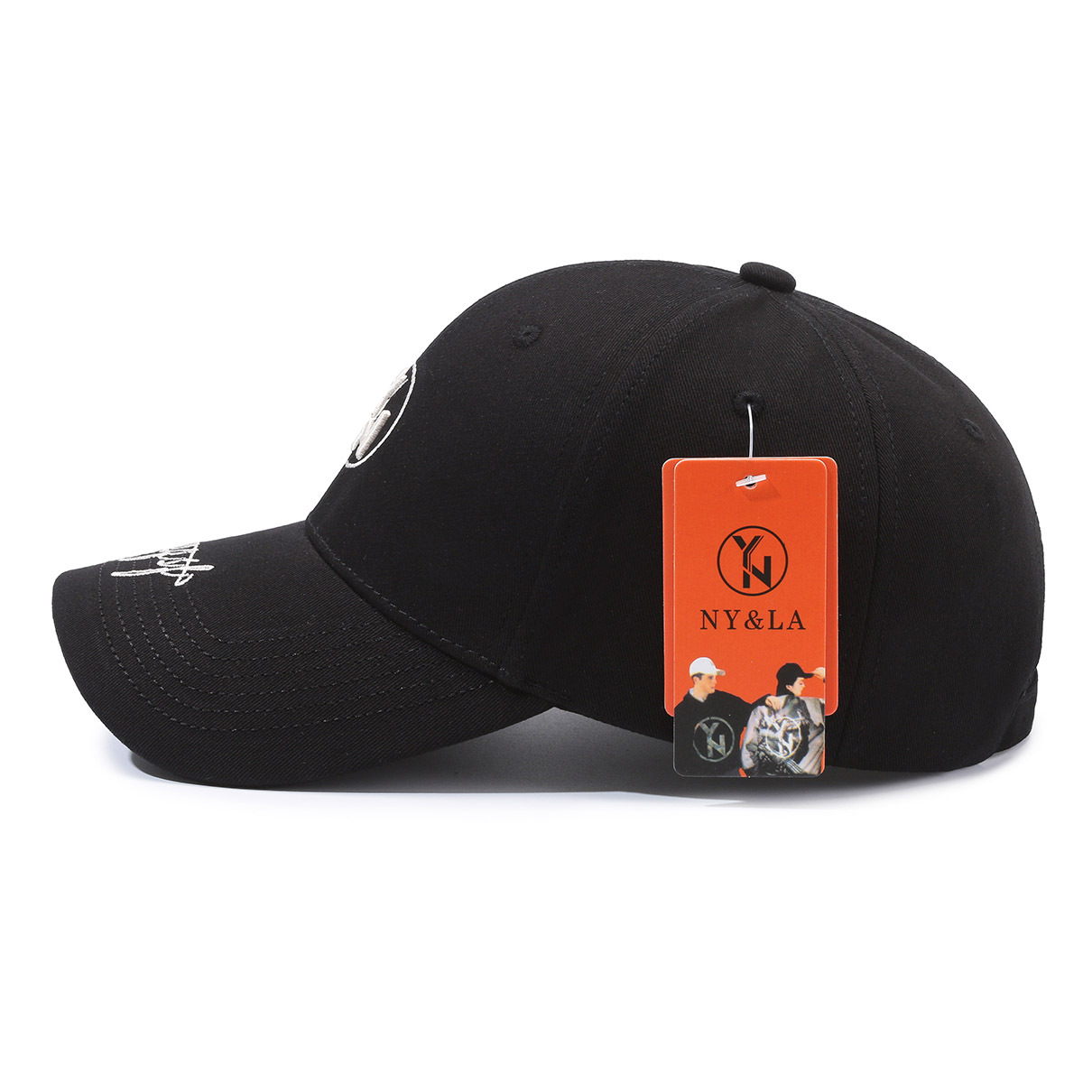 The spring and autumn baseball cap with "YN" embroidered on the brim, the baseball cap, the street fashion trend, and the casual sun hat details Picture
