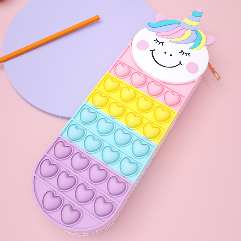 Cross-border large capacity cute cartoon pen bag silicone pen bag Children's creative pen bag Multi-functional pencil case Rat killer pioneer stress relief pen bag Application Scenario