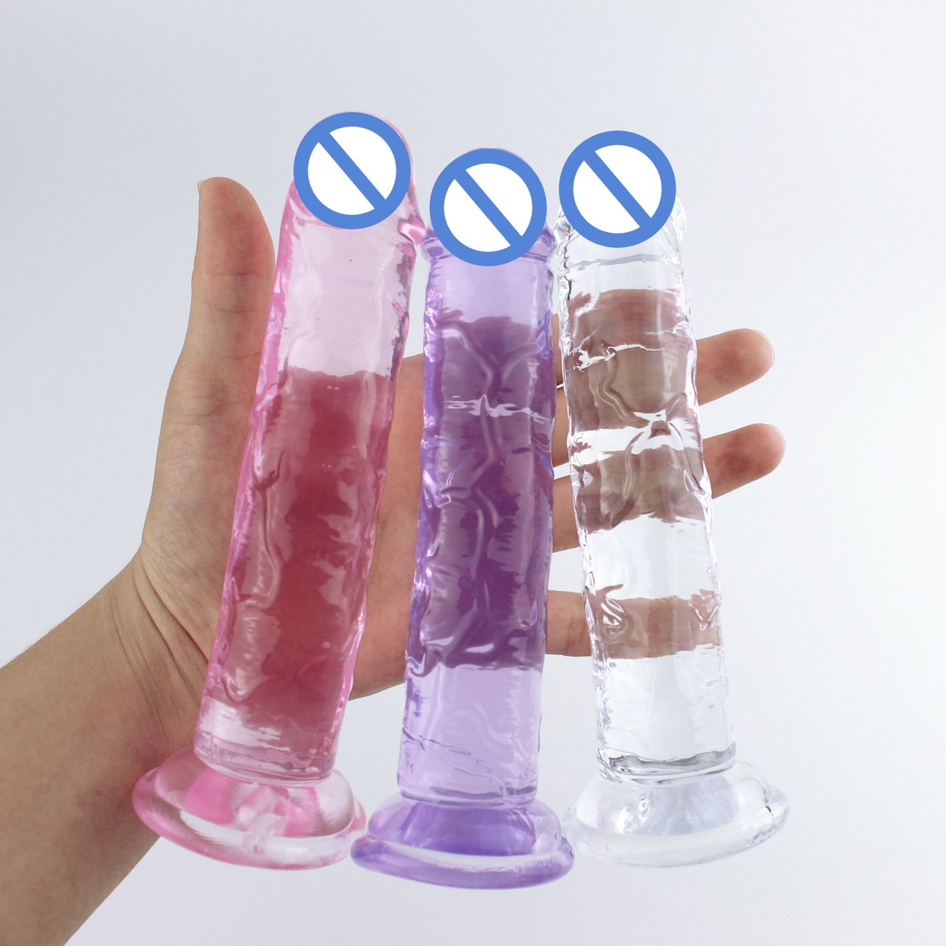 Mini crystal transparent egg-free simulated female masturbation, 3cm*16cm, net weight 90 grams full figure