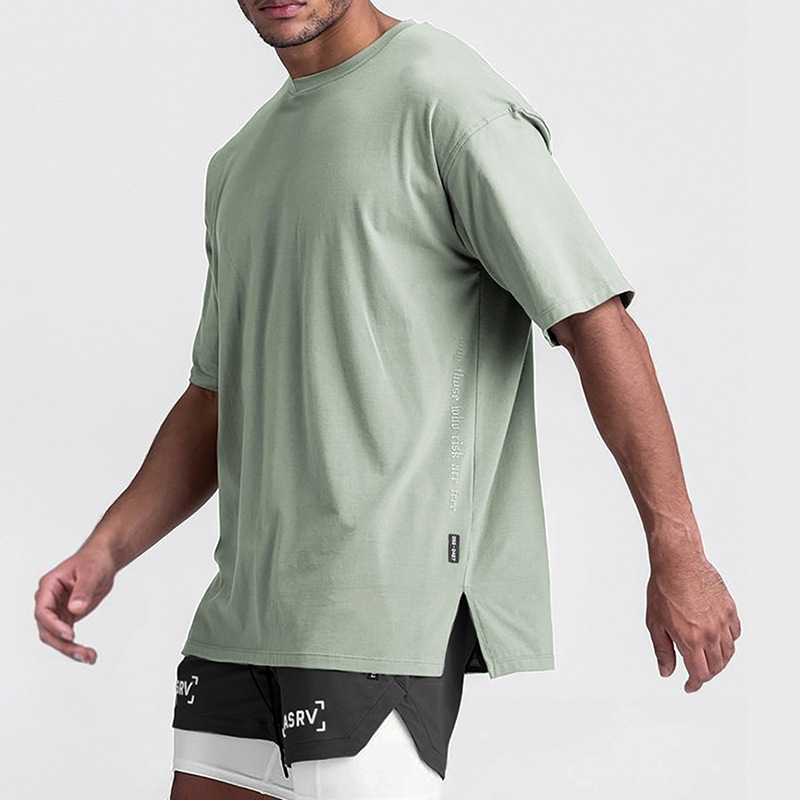 Summer men's T-shirt, American youth loose round-neck short-sleeved men's body T-shirt, sweat-absorbing and breathable sports base layer Specification image