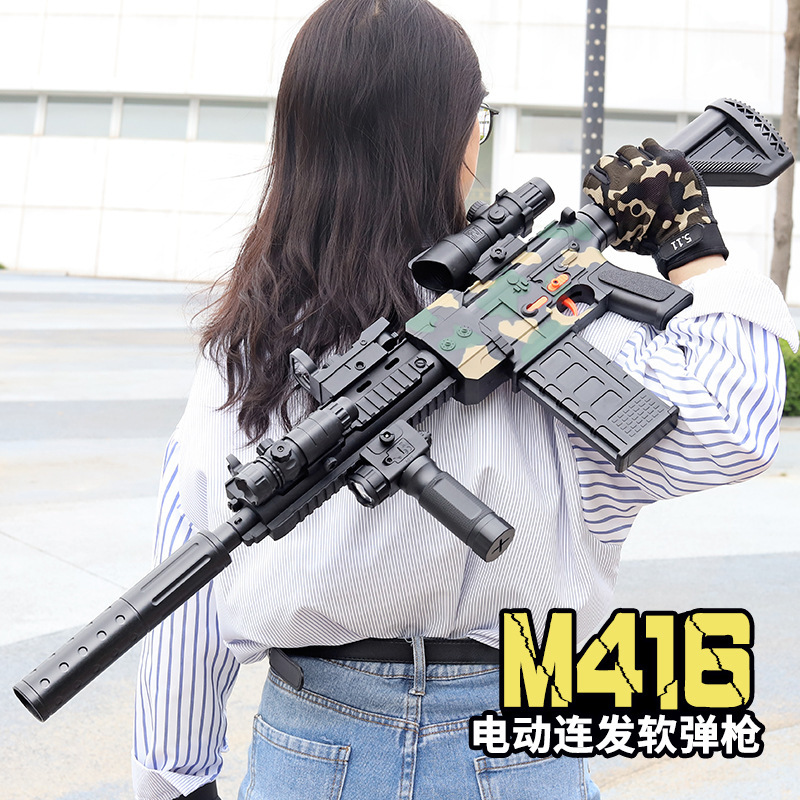 抖音同款新泓电动连发软弹枪M416男孩玩具枪下供EVA 代发批发一件代发儿童玩具详情图2