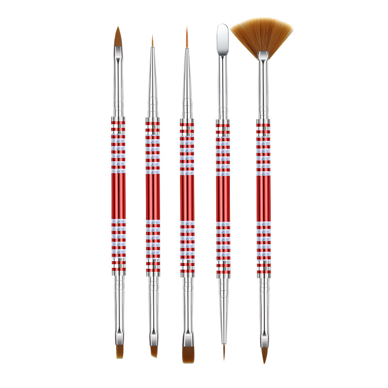 Nail brush set of 5 pieces, painting pen, nail pen, double-headed nail brush, engraved pen in stock, shanilak Application Scenario