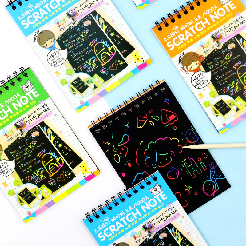 Children's Diy Drawing Paper Colorful Graffiti Scratchbook Children's Manual Scratchbook Wholesale Quantity Of Large Free Mail Application Scenario