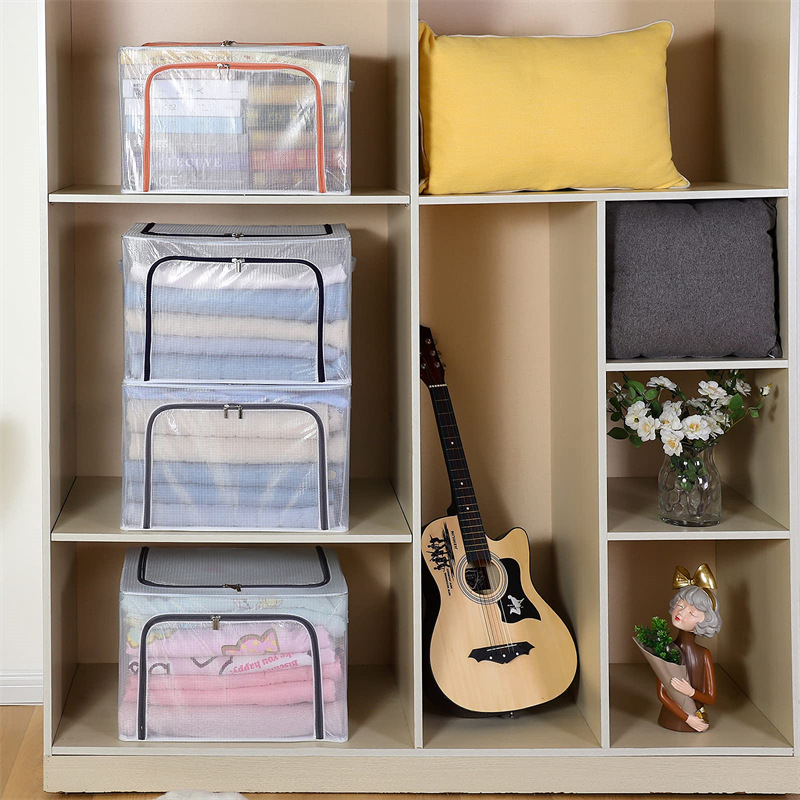 Transparent PVC storage box Household large foldable wardrobe storage box Dustproof hundred box storage box Application Scenario