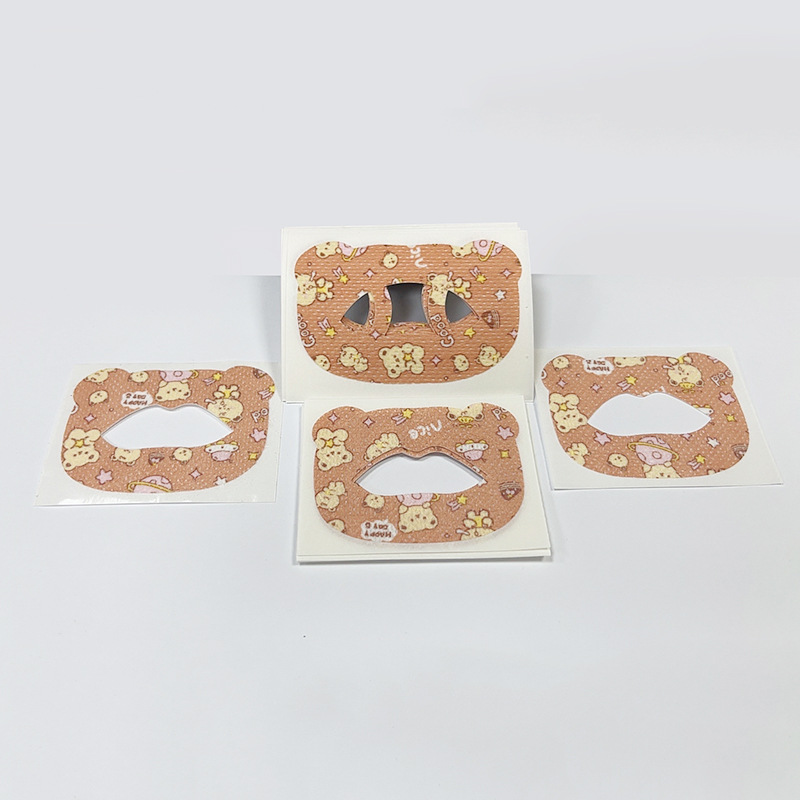 贝尔熊款闭口贴睡觉防张嘴闭嘴贴儿童成人睡觉打呼噜打鼾闭嘴贴白底实物图