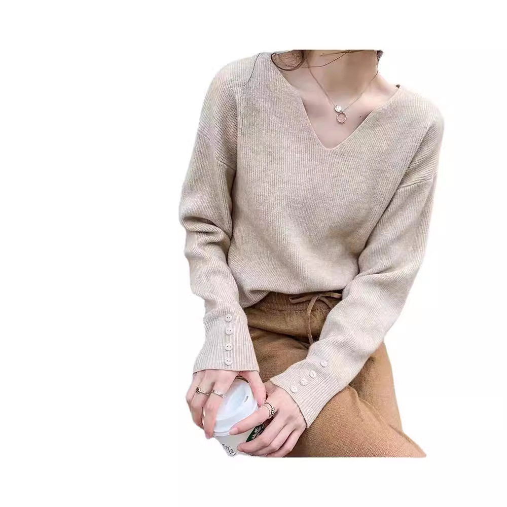 针织女打底衫/毛衣/针织衫/毛衣女/秋冬白底实物图