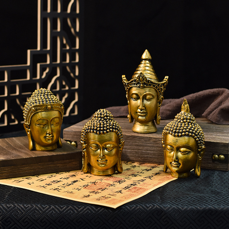 Cross-Border Creative Southeast Asia Antique Buddha Head Wholesale Resin Crafts Amazon Gifts Home Decor full figure