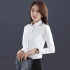 A new long-sleeved professional formal shirt for women, made of pure cotton and white, and an elegant ladies' work top Application Scenario