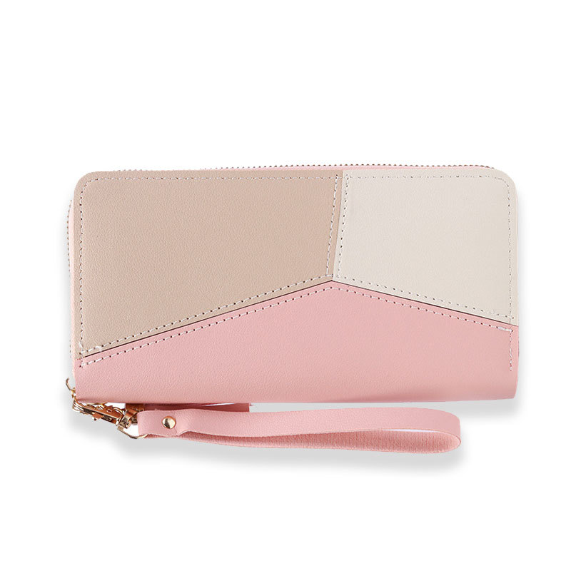 Trend Splicing Long Women's Purse Bag 2023 Trend Large Capacity Zipper Card Bag Convenient Function Purse