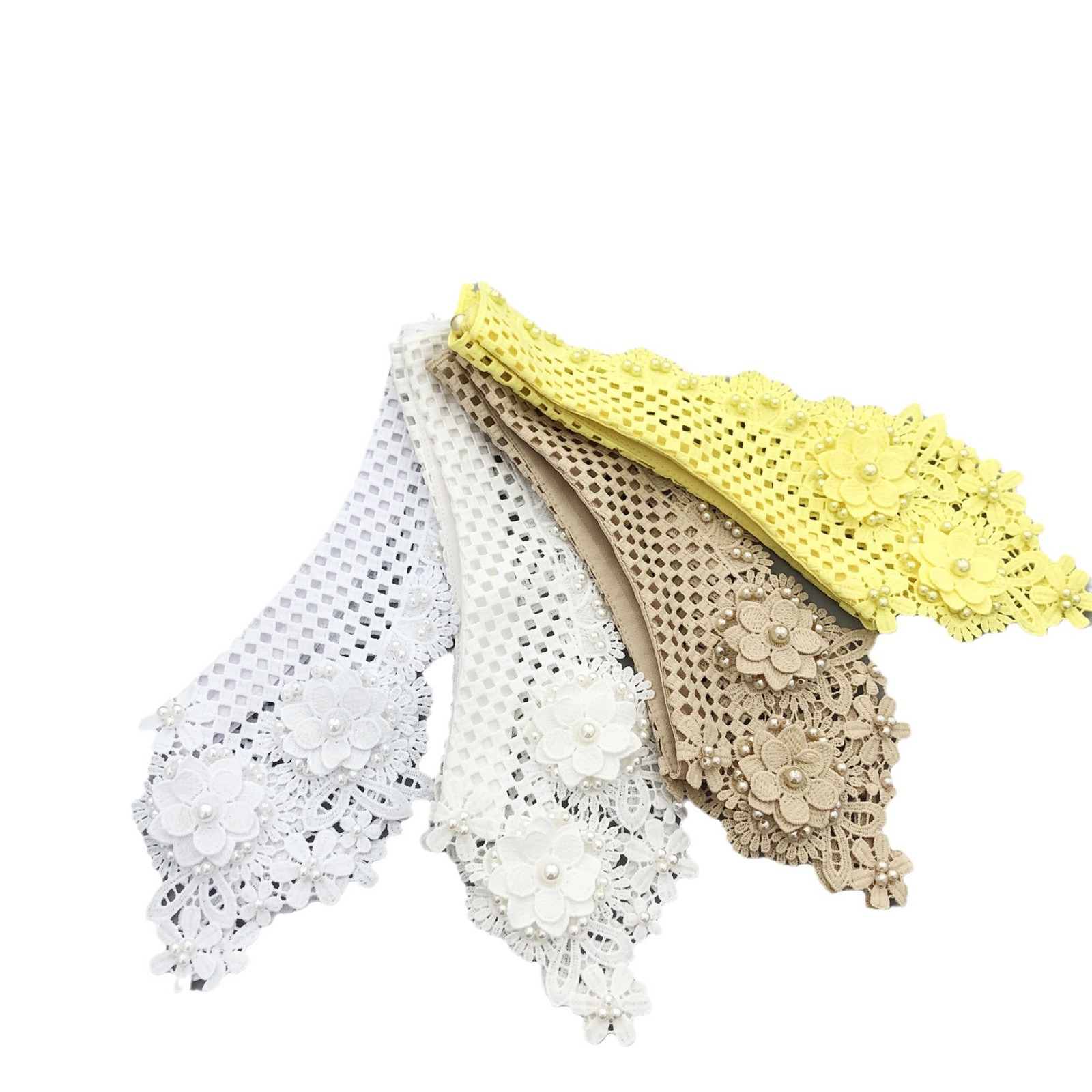 重工钉珠假领子白底实物图