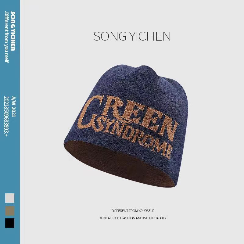 Jennie Jinzhini Same Hat Song Jihyo Double-Sided Letter Woolen Hat Autumn And Winter Warm Tide Brand Knitted Hat Application Scenario