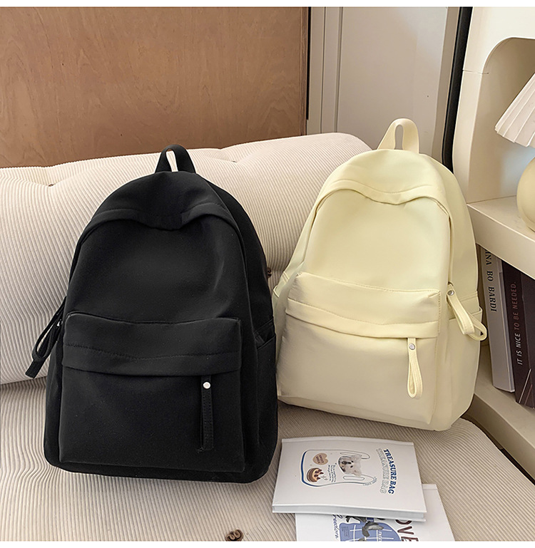 书包女ins 小清新高中生双肩包女纯色少女旅行背包男耐磨休闲背包详情30
