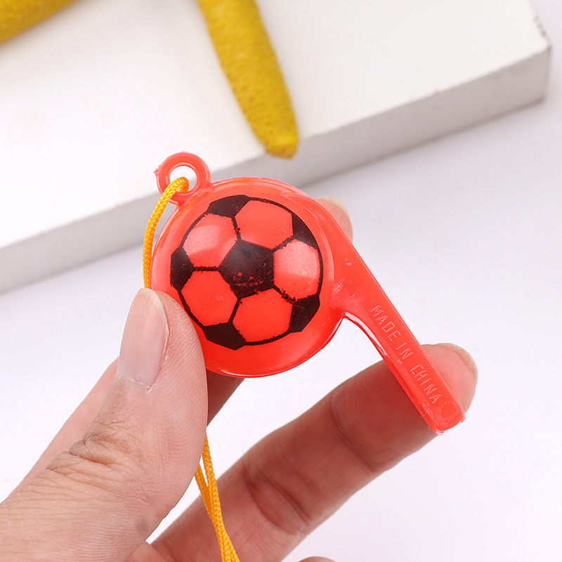 World Cup football whistle, plastic smiling whistle, referee whistle, children's gifts, cheering props, street stall toys Specification image