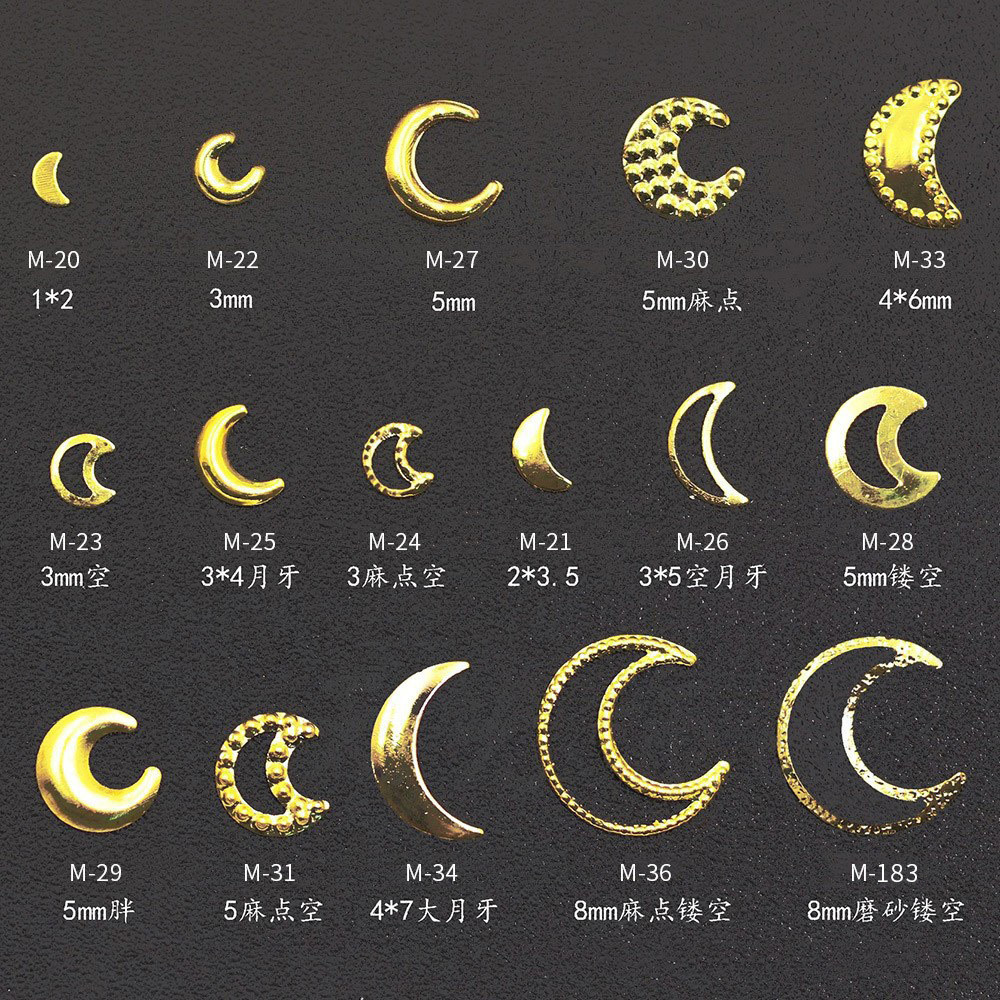 Crescent metal patch DIY Japanese moon Star Nail nail rivet accessories wholesale nail material accessories
