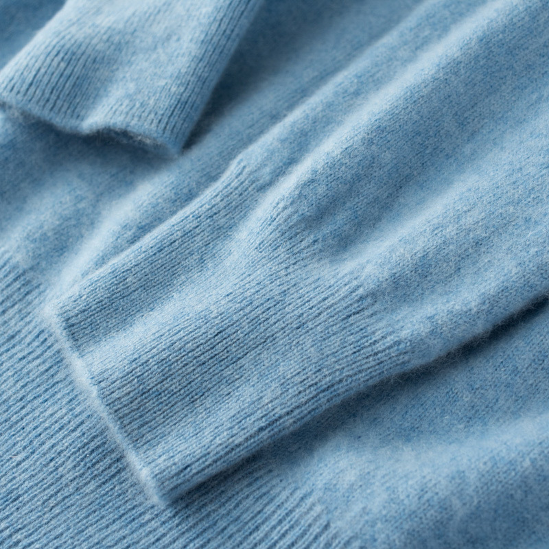 Men's semi-high-neck cashmere sweater for autumn and winter, business casual pure cashmere knitted sweater, wool base layer shirt for men Specification image