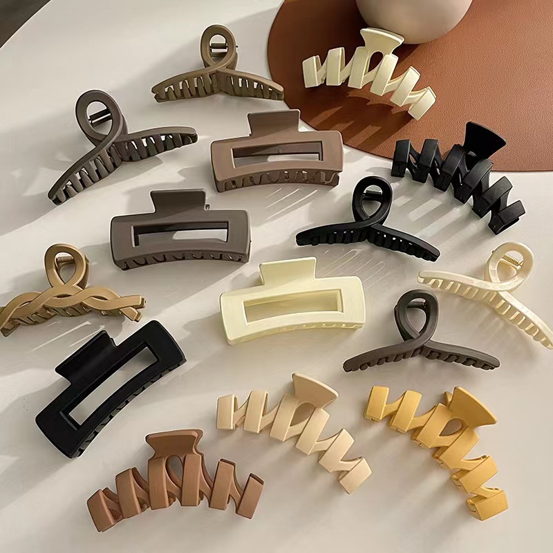 Ins Simple Advanced Sense Shark Clip Clip Hair Clip Frosted Plush Yiwu Manufacturers Square