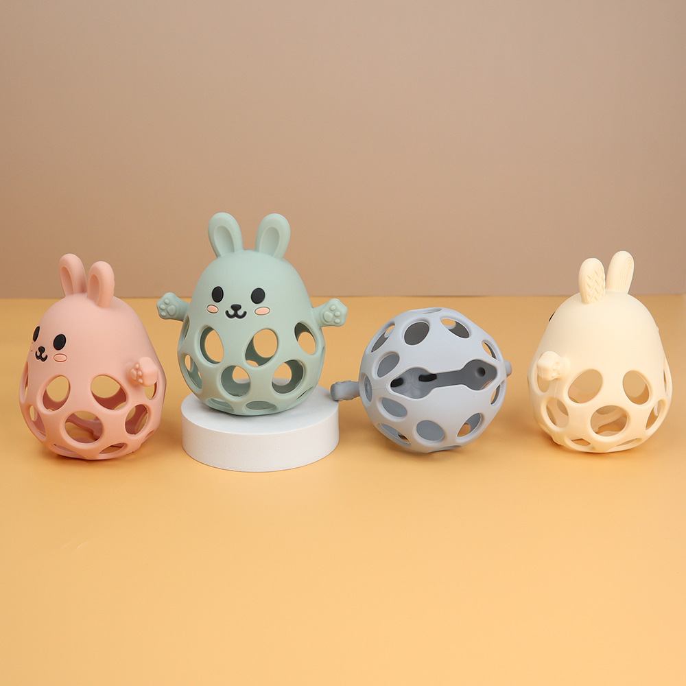 TEMU Xiyin's new products include rabbit baby teething sticks, baby teething sticks, silicone toys with biting glue, and Manhattan hand-held balls details Picture