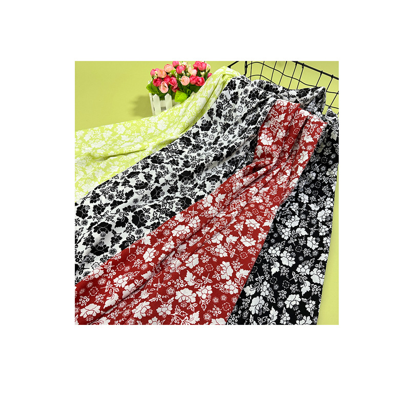 Fashionable ripped print clothing fabric, polyester printed chiffon dress printed fabric Item Picture