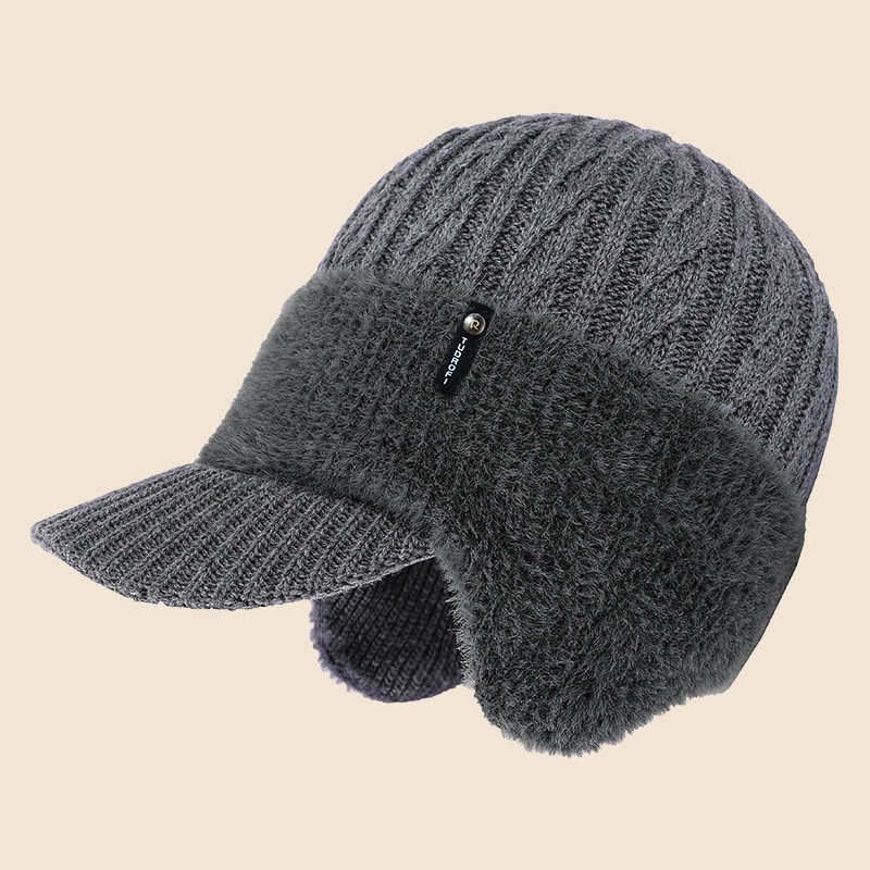 Hat For Men Ear Protection Woolen Hat For Autumn And Winter Elderly Knitted Hat With Wool Thickened Elderly Outdoor Warm Hat For Women Item Picture