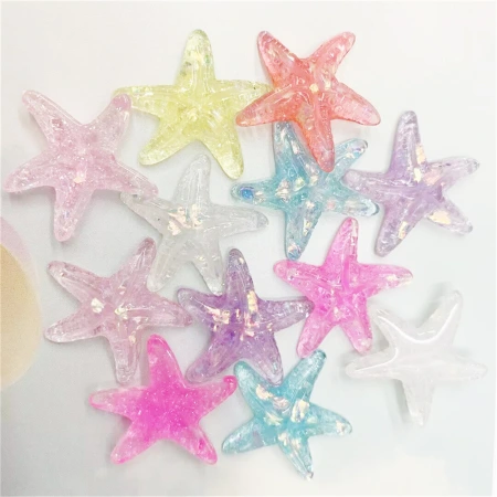 Handmade diy colorful transparent starfish jewelry, phone case accessories, resin patches, notebook decoration materials Handmade diy colorful transparent starfish jewelry, phone case accessories, resin patches, notebook decoration materials