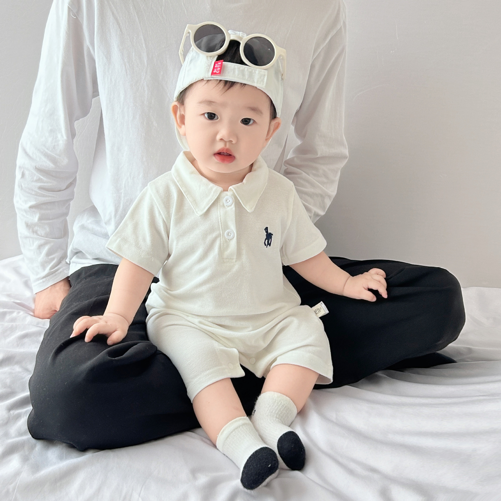 Baby clothes, summer polo short-sleeved clothes, baby boy's bottom wrap clothes, summer clothes, super cute infant one-piece clothes, summer details Picture
