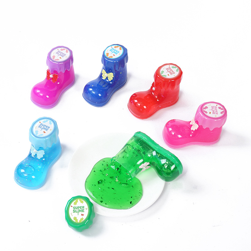 Wholesale crystal mud, creative shoe shapes, colorful slime, diy bubble mud, student prizes and gifts Specification drawing