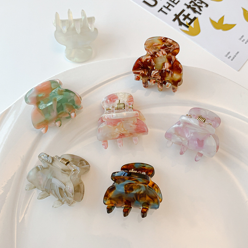 Korean cute girl's InS-style white acetate clips, mini geometric 2.5cm hair clips, bangs clips, hair accessories, headwear for girls details Picture