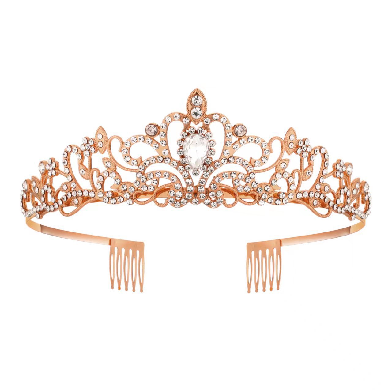European And American Wedding Bride Crown Headwear Crystal Birth Day Hair Accessories Wedding Studio Queen Hair Accessories Crown Headband Specification drawing