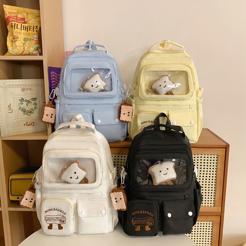New Japanese Style Transparent Backpack 2024 New Fashion Simple Student Bag Sweet Girl School Bag Application Scenario