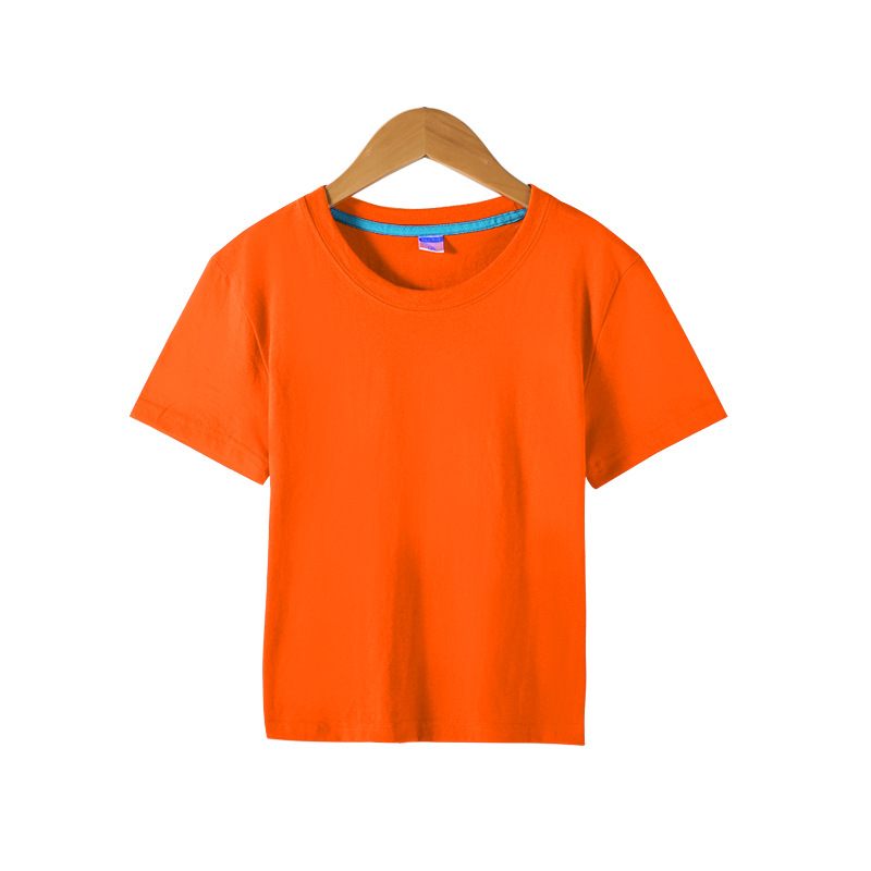 Camiseta niño manga corta hombre mediano niño cuello redondo polainera de color sólido categoría b sudor absorbente LOGO definido anuncio camiseta mediano niño pic 12