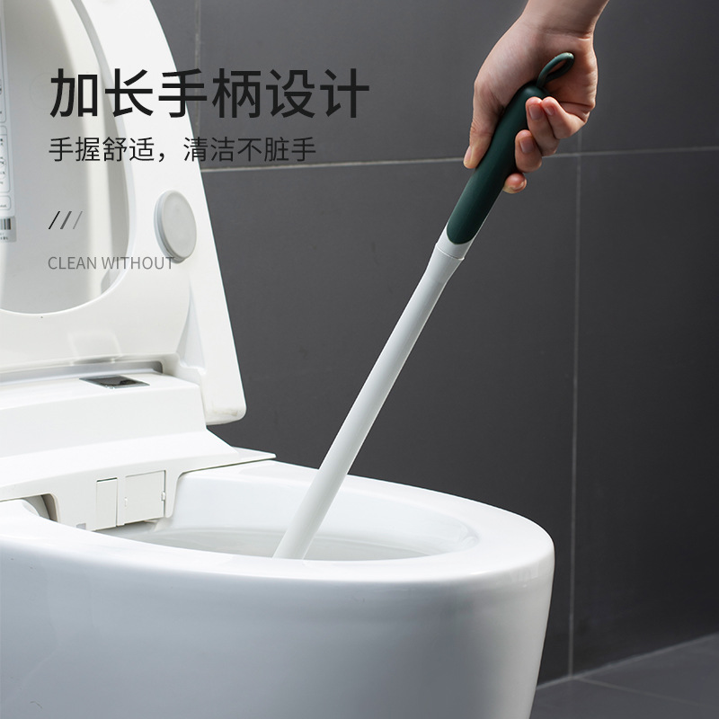 Shunmei Toilet Brush with suction and Unblocking Combination is a must-have for cleaning every corner of the bathroom. It is a household plastic unblocking water pull brush details Picture