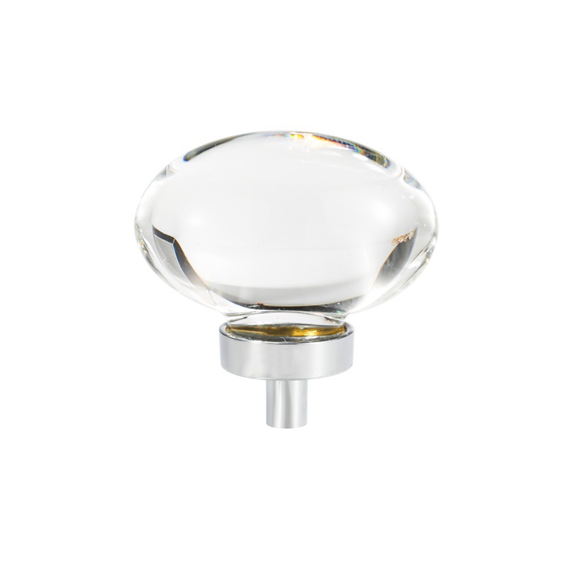 Wholesale cabinet doors, wardrobe handles, zinc alloy three-color door handles, Nordic style light luxury transparent crystal handles Item Picture