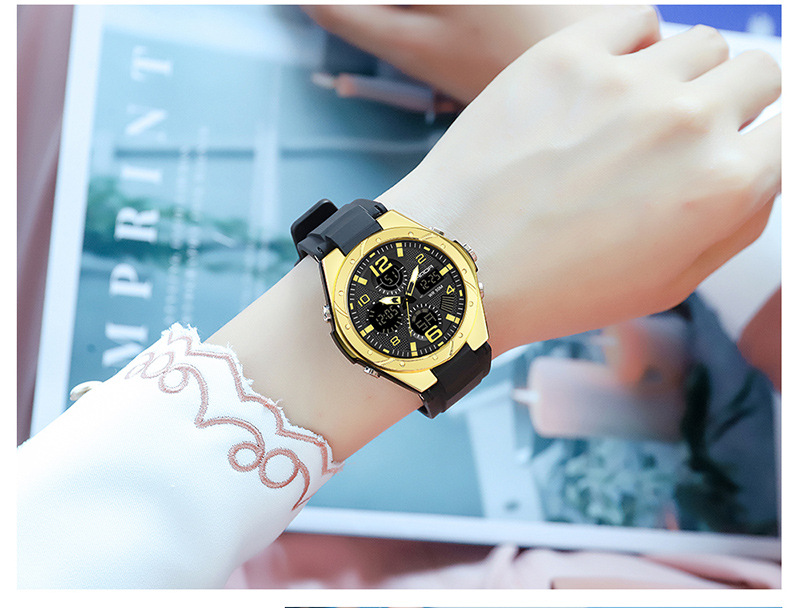 青少年女士手表学生潮流初中高中儿童运动夜光防水多功能电子女表详情19